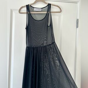NWOT Black Mesh Maxi Dress